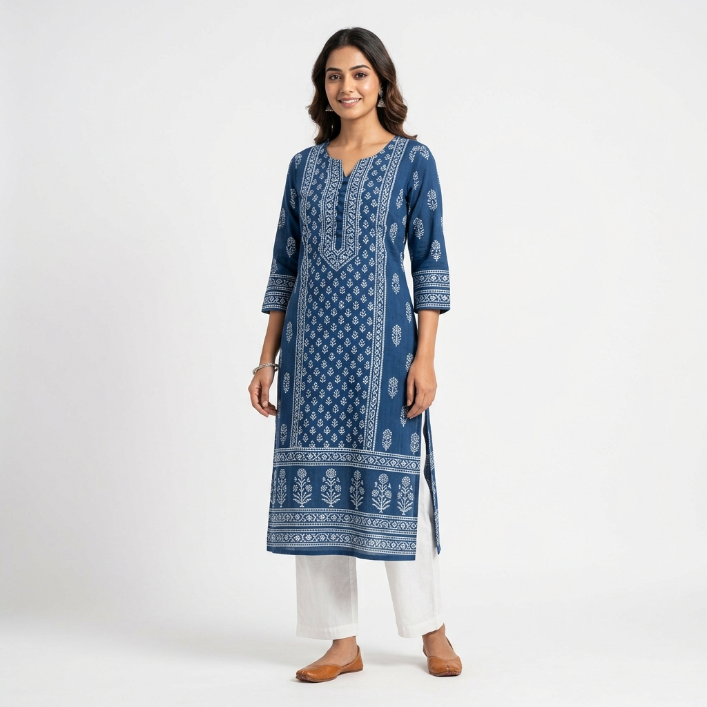 Indigo Block Print Kurti